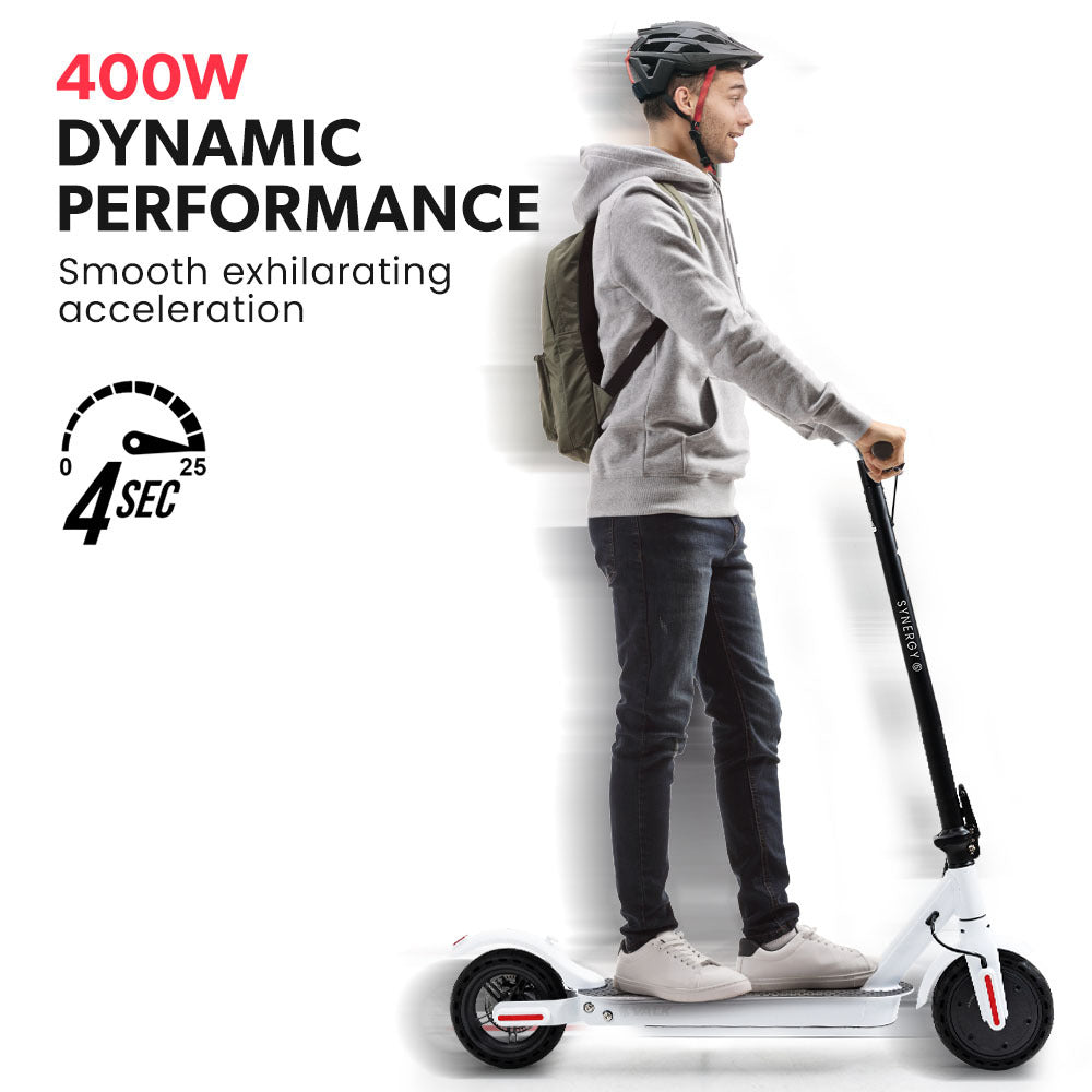 NNEDSZ VALK 400W Electric Scooter, with Suspension for Adults Portable Folding Ride On,Synergy 5 MkII White-1
