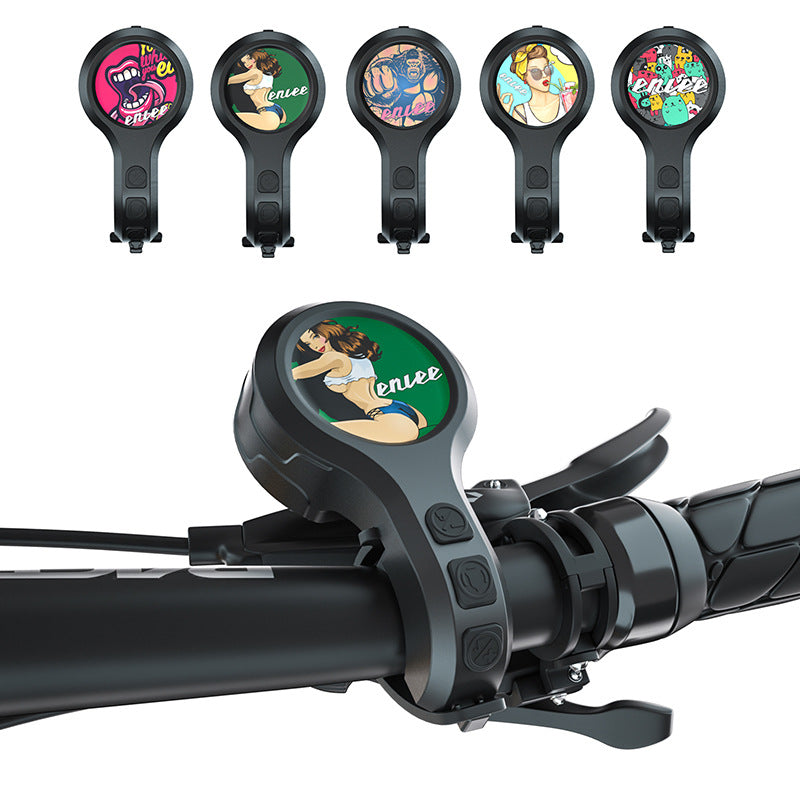 Black Style E Ultra-Loud Electric Bike Horn - 130dB USB Rechargeable, IPX6 Waterproof, Easy Mount Bicycle Safety Bell-1