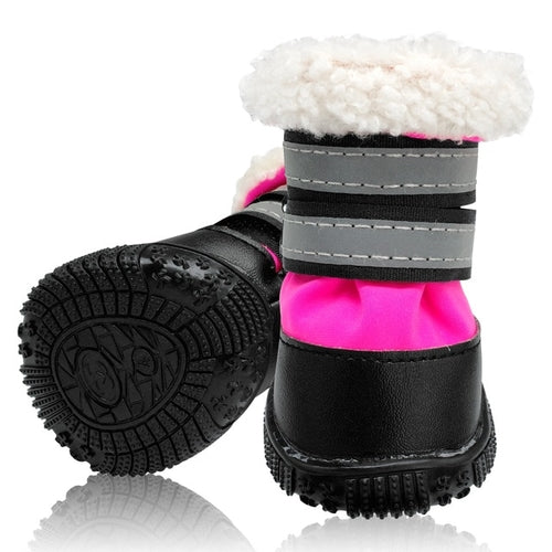 Winter Warm Dog Shoes Non slip Cotton Reflective