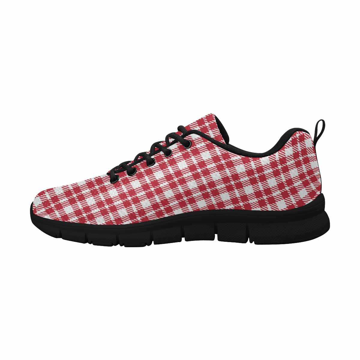 Sneakers For Men,   Buffalo Plaid Red And White - Running Shoes Dg860