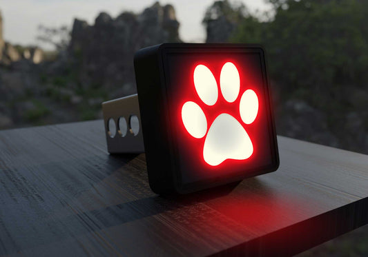 Paw Print LED Hitch Cover - Brake Light