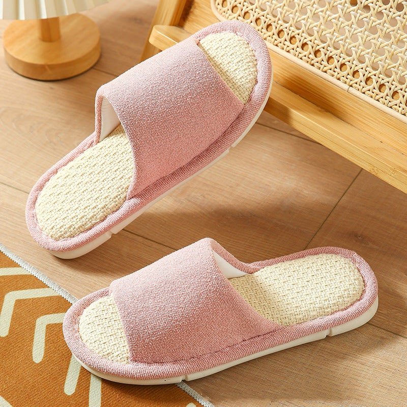 Sweat-absorbent Non-slip Breathable Thick-soled Cartoon Cute Little Dinosaur Linen Slippers. Raee-Industries