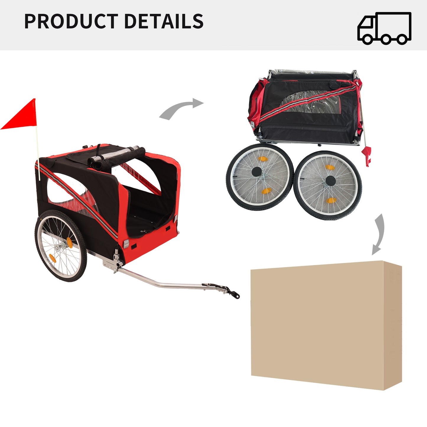 Outdoor Heavy Duty Foldable Utility Pet Stroller Dog Carriers Bicycle Trailer