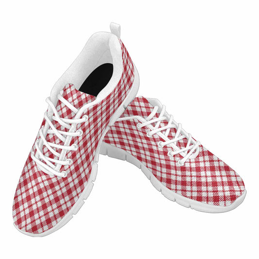 Sneakers For Men,   Buffalo Plaid Red And White - Running Shoes Dg859