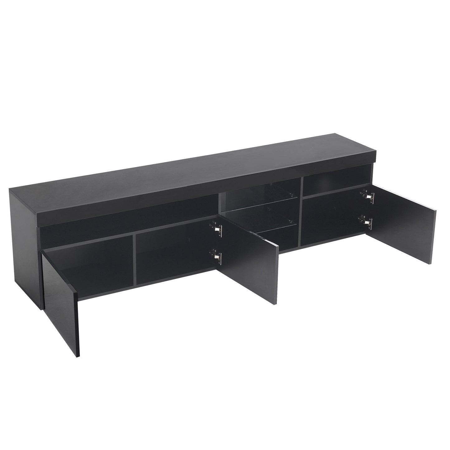 Modern Design TV Stands for TVs up to 80'', LED Light Entertainment Center, Media Console with Multi-Functional Storage, TV cabinet for Living room,Bedroom, Home Theatre