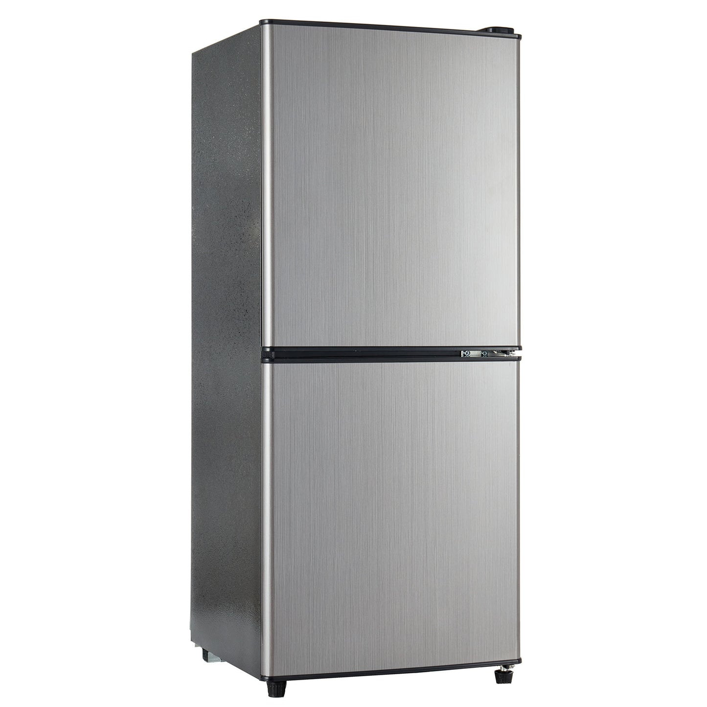 3.6Cu.Ft Dual Zone Refrigerator, 2.2+1.4Cu.Ft 4 Star Freezer, 7 Temperature Settings, 45 dB, Brushed Gray Silver, LED Lighting, Adjustable Shelves, 166kWh/Year, 16.73"×17.52"×40.16 "