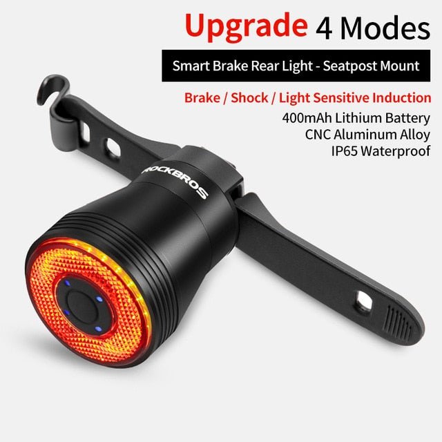 Bicycle Smart Auto Brake Sensing Light IPx6 Waterproof LED Charging Cycling Taillight Bike Rear Light Accessories Q5-7