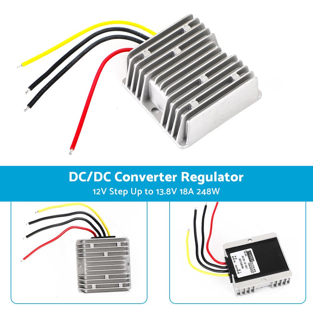 DC or DC Power Supply Converter Regulator 12V Step Up to 13.8V 18A 248W Waterproof-3