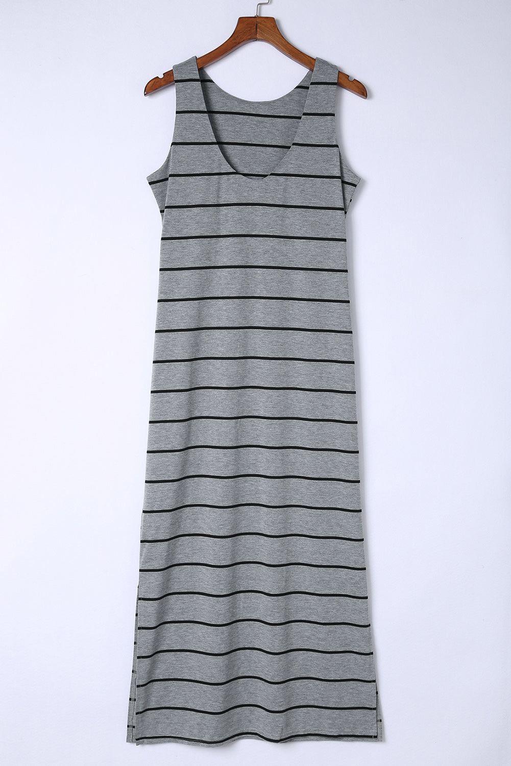 Striped Slit Sleeveless Maxi Dress - Raee-Industries