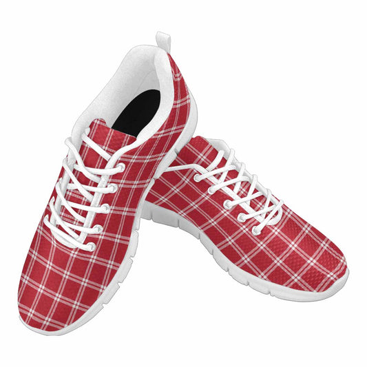 Sneakers For Men,   Buffalo Plaid Red And White - Running Shoes Dg865