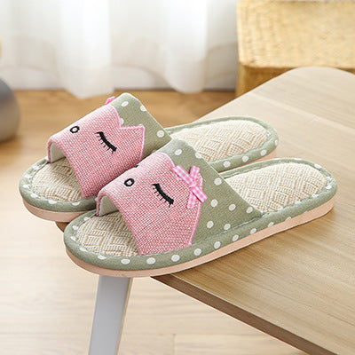 Children's Cartoon Linen Slippers Women's Summer Indoor Non-slip. Raee-Industries