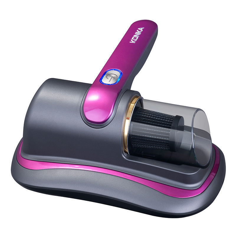 Gray and pink vacuum cleaner attachment on a white background