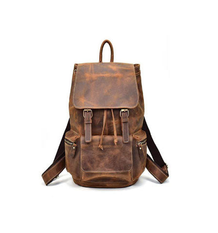 Buffalo Leather Backpack Handmade Unisex Backpack Travel Outdoor Bag