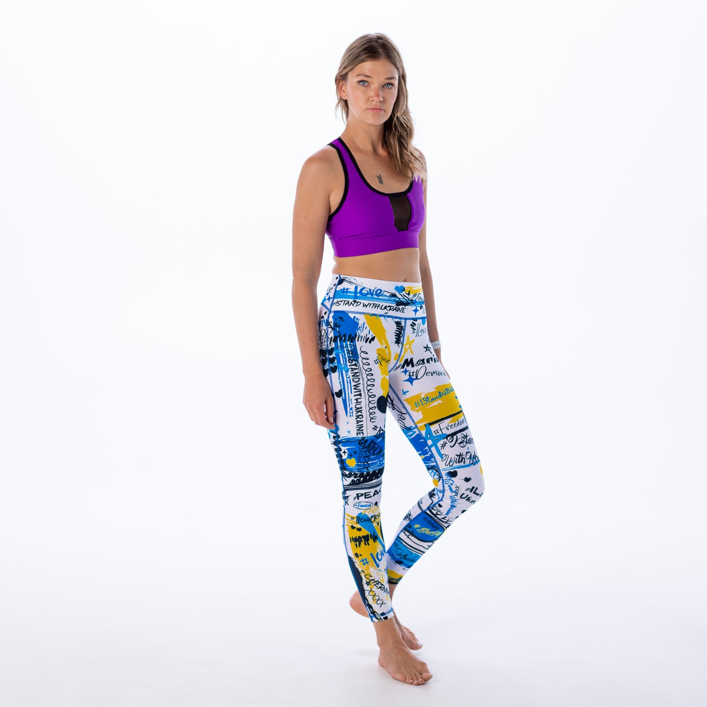 Graffiti Leggings Color White - Ukraine Limited Edition