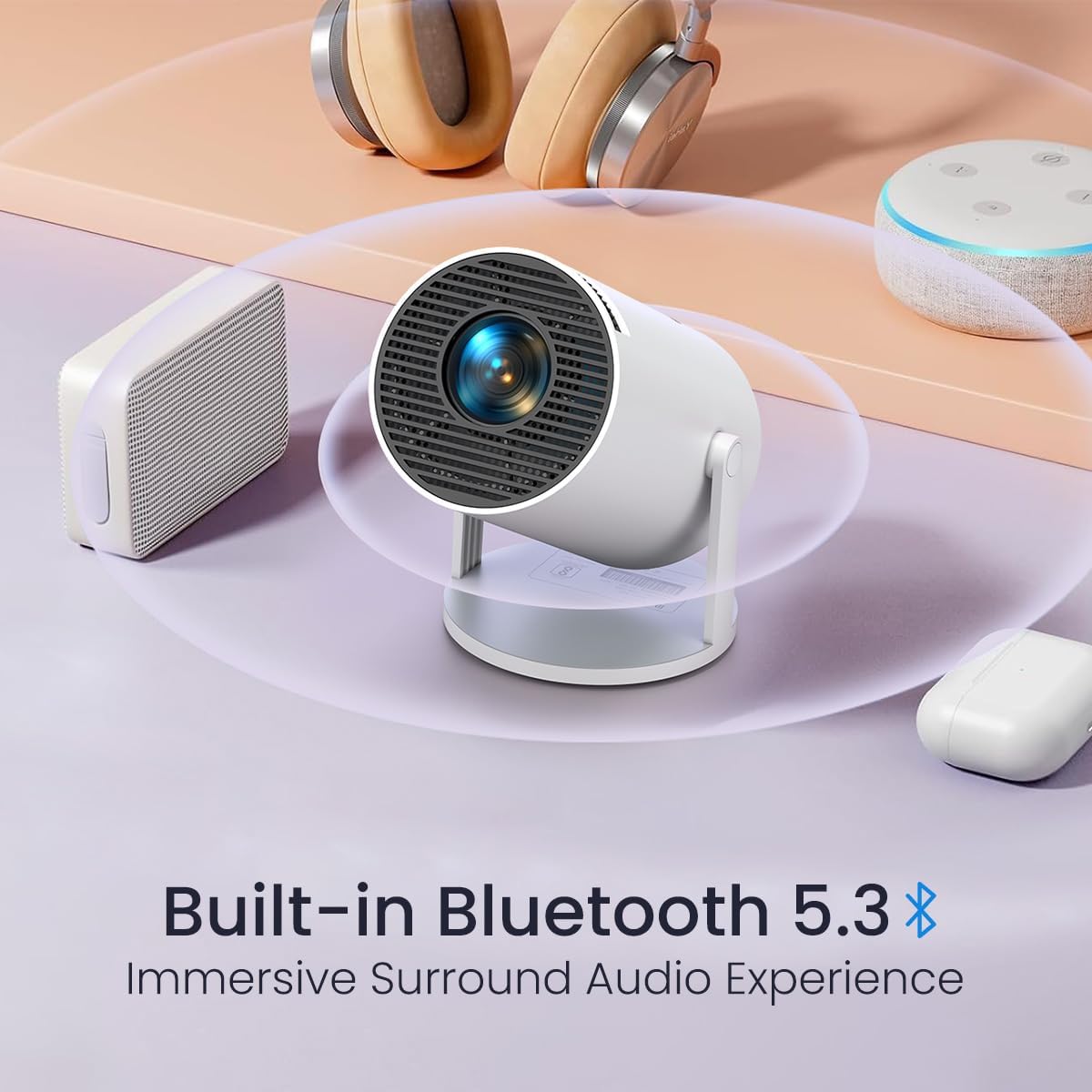 Android 11 Smart Projector – 720p HD, WiFi, 120” Display