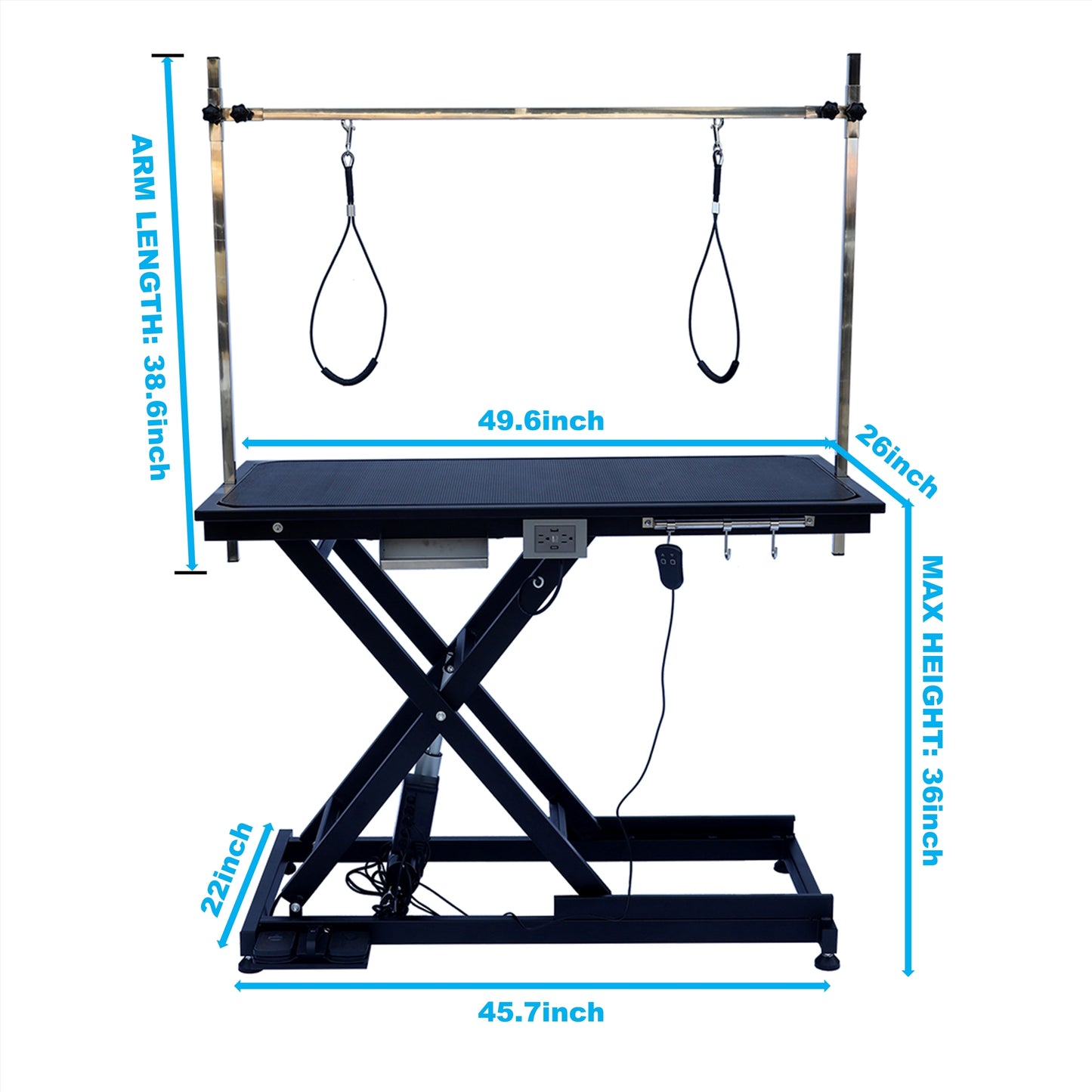 electric pet grooming table, 110V/220V professional groomer recommend super Deluxe electric pet grooming table, 110V/220V professional groomer recommend height adjust from 8 up to 36inch BLACK COLOR