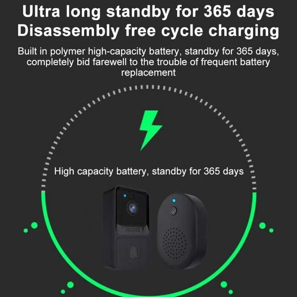 Smart Wireless WiFi Doorbell Intercom Video Camera Door Ring Bell