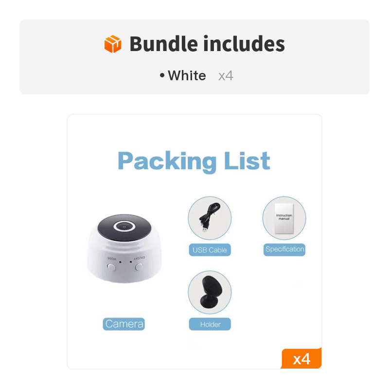 1pc A9 Mini Camera; HD 720P 2.4G Wifi IP Camera; Night Vision; Smart