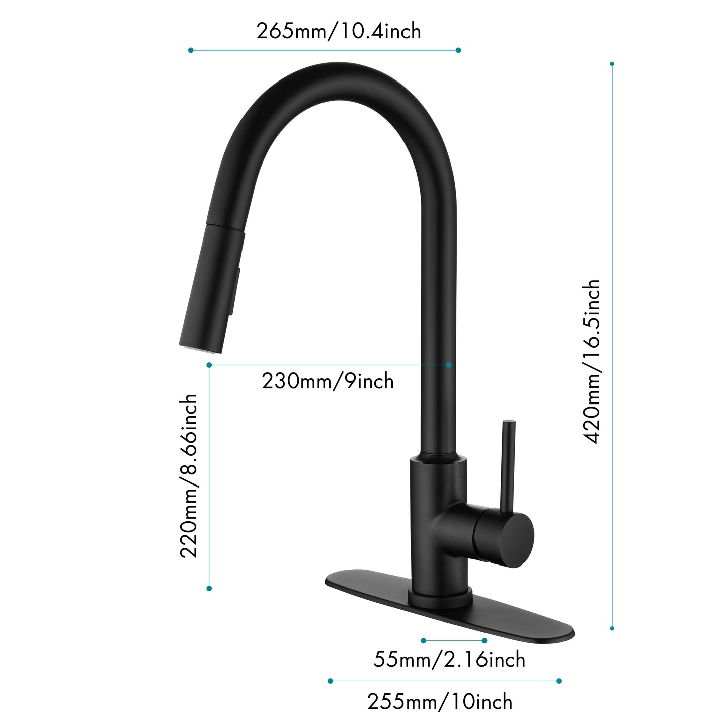 Kitchen Faucet with Pull Down Sprayer