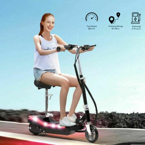 Monvelo Folding Electric Scooter LED Portable Commuter Adults Kids