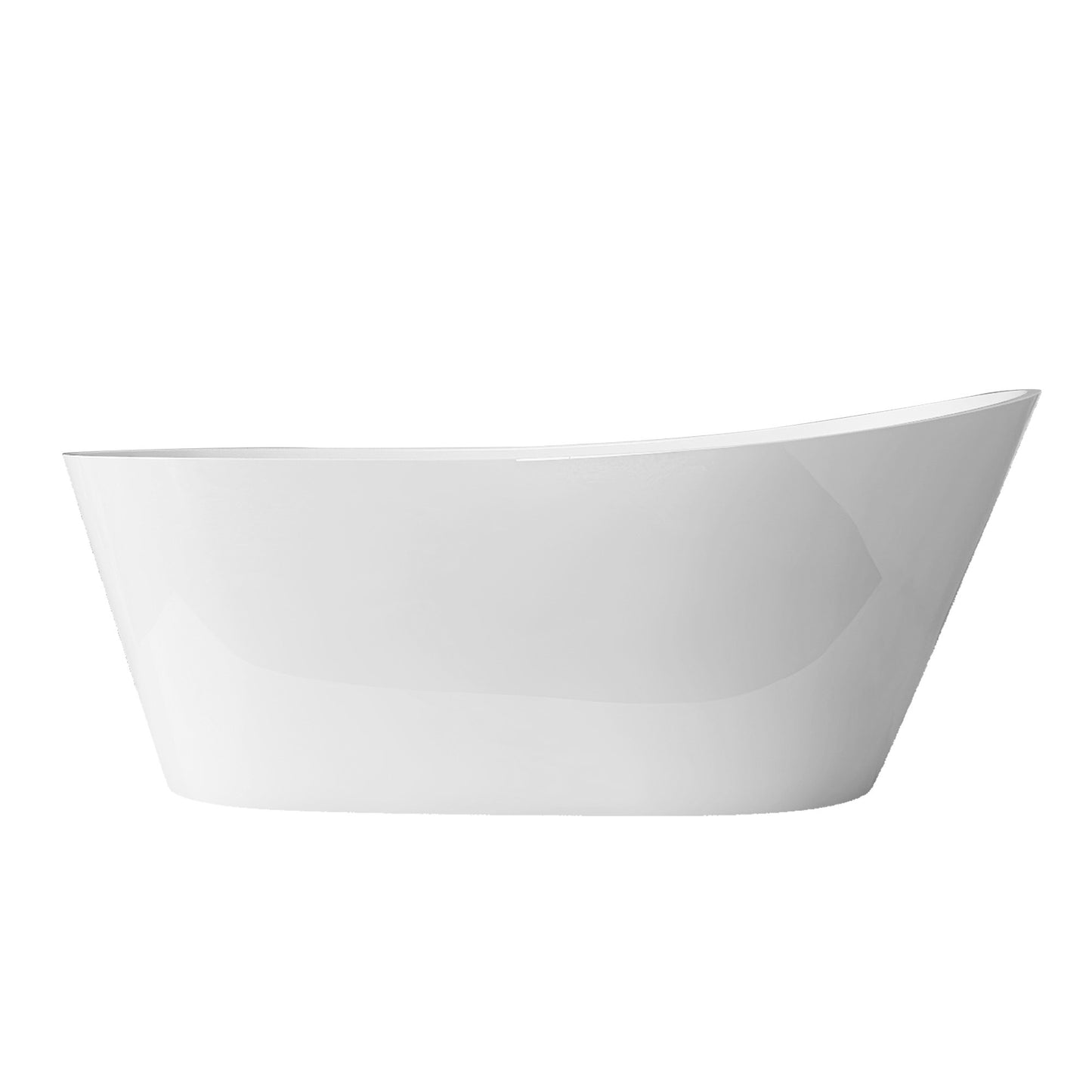 67" Acrylic Free Standing Tub - Classic Oval Shape Soaking Tub, Adjustable Freestanding Bathtub with Integrated Slotted Overflow and Chrome Pop-up Drain Anti-clogging Gloss White