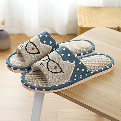 Children's Cartoon Linen Slippers Women's Summer Indoor Non-slip. Raee-Industries