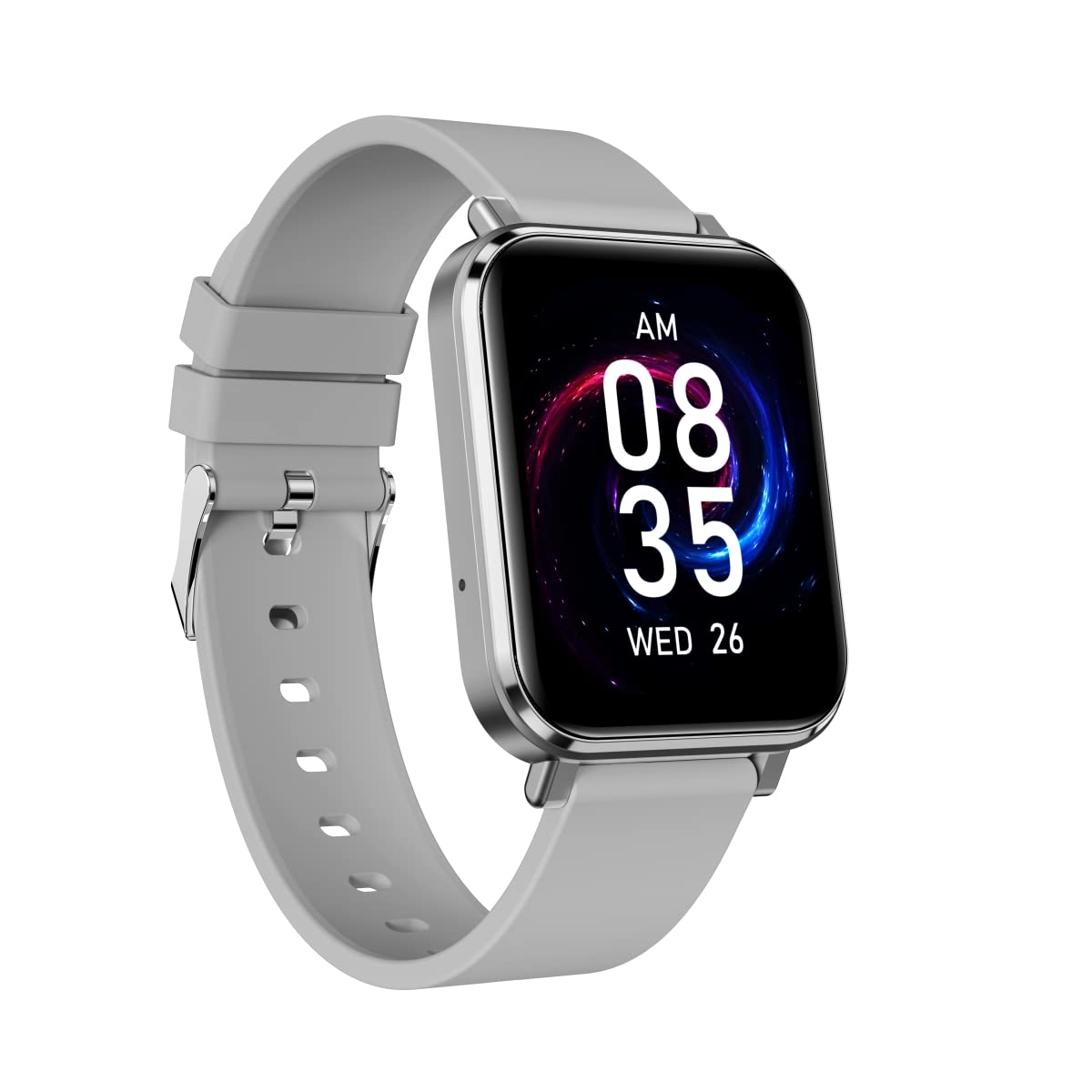 Smartwatch with a gray band on a white background