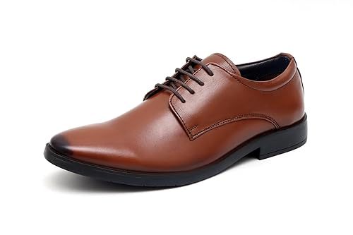 Men's Genuine Leather Lace Up Office Formal Shoes(Size9UK)(ColorTan)