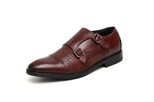 Men's Genuine Leather Monk Strap Buckle Formal