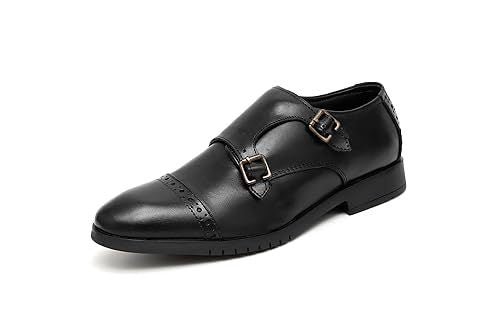 Men's Genuine Leather Monk Strap Buckle Formal