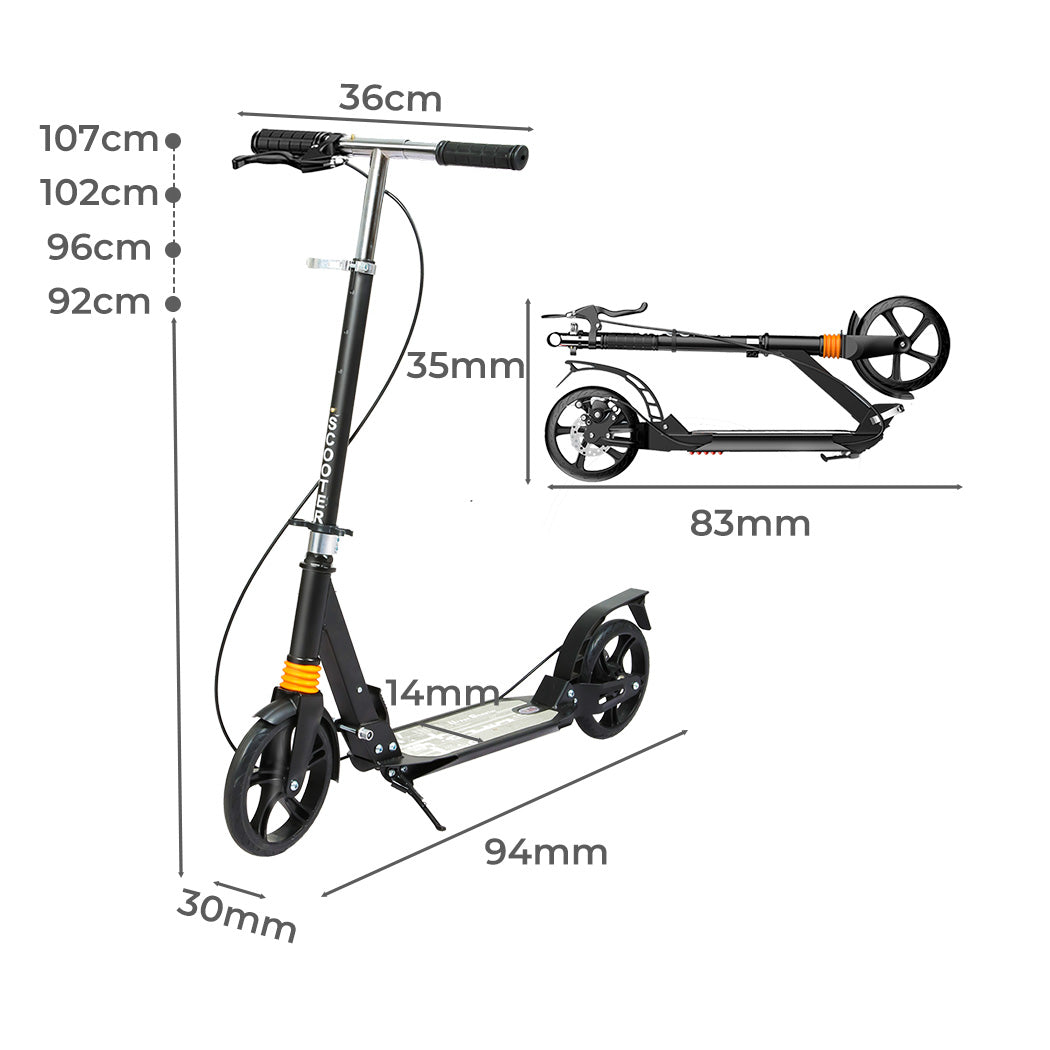 MONVELO Adult Commuter Foldable Scooter Black-1