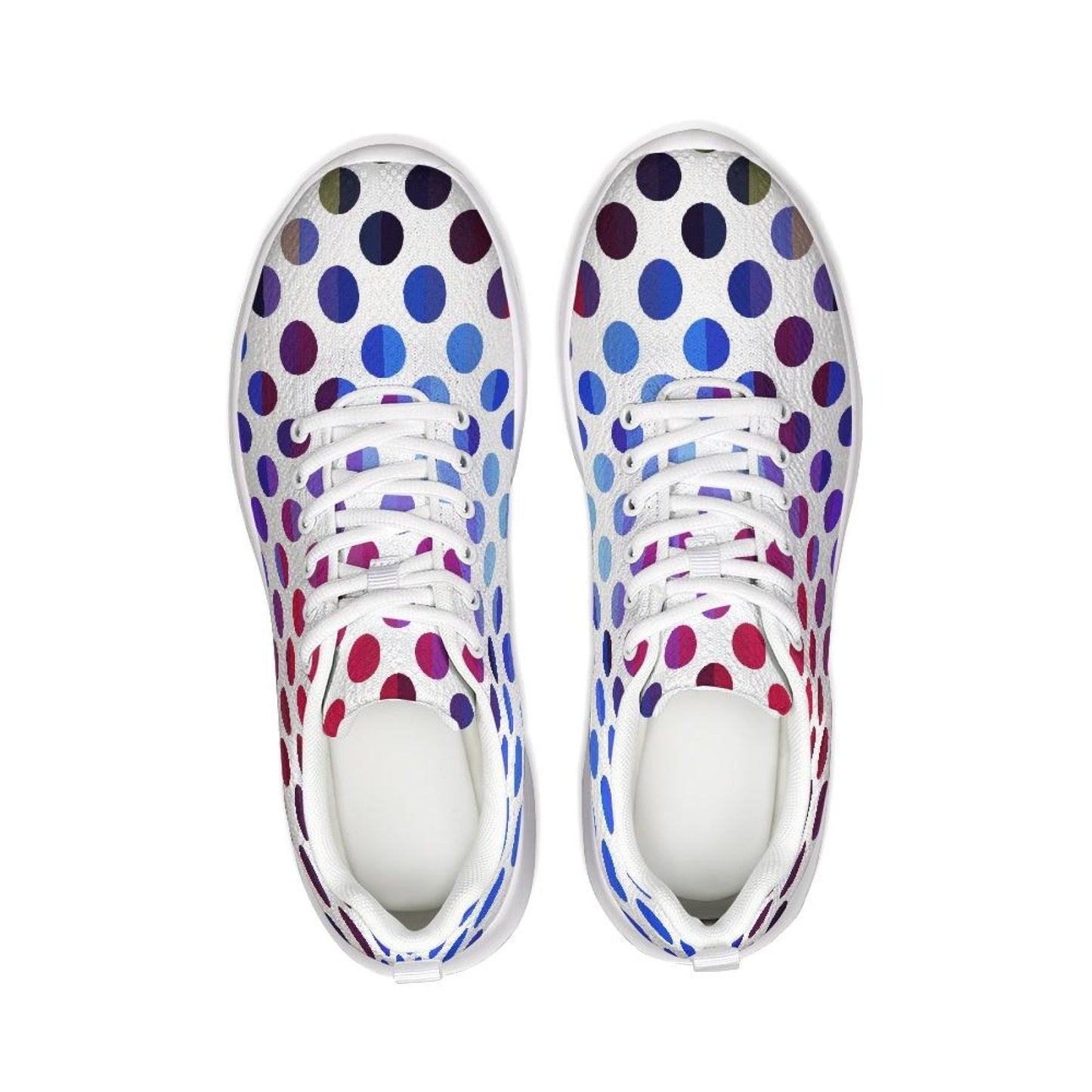 Womens Sneakers - Multicolor Polka Dot Canvas Sports Shoes / Running