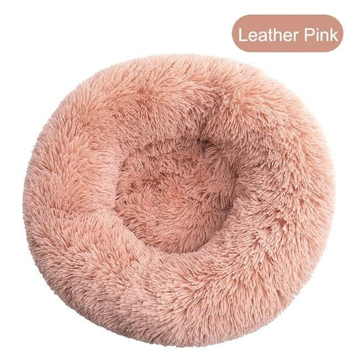 Soft Pet Dog Bed Round Winter warm Long Plush Dog House Cushion Cat