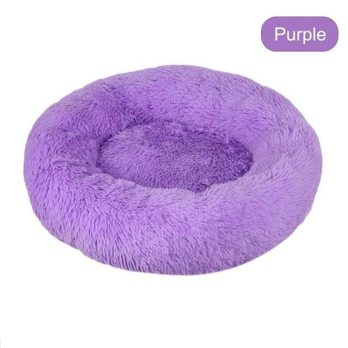 Soft Pet Dog Bed Round Winter warm Long Plush Dog House Cushion Cat