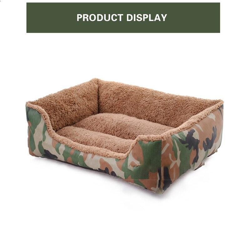 Pet Dog Bed Military Style Camouflage Kennel Washable House Warm Mat