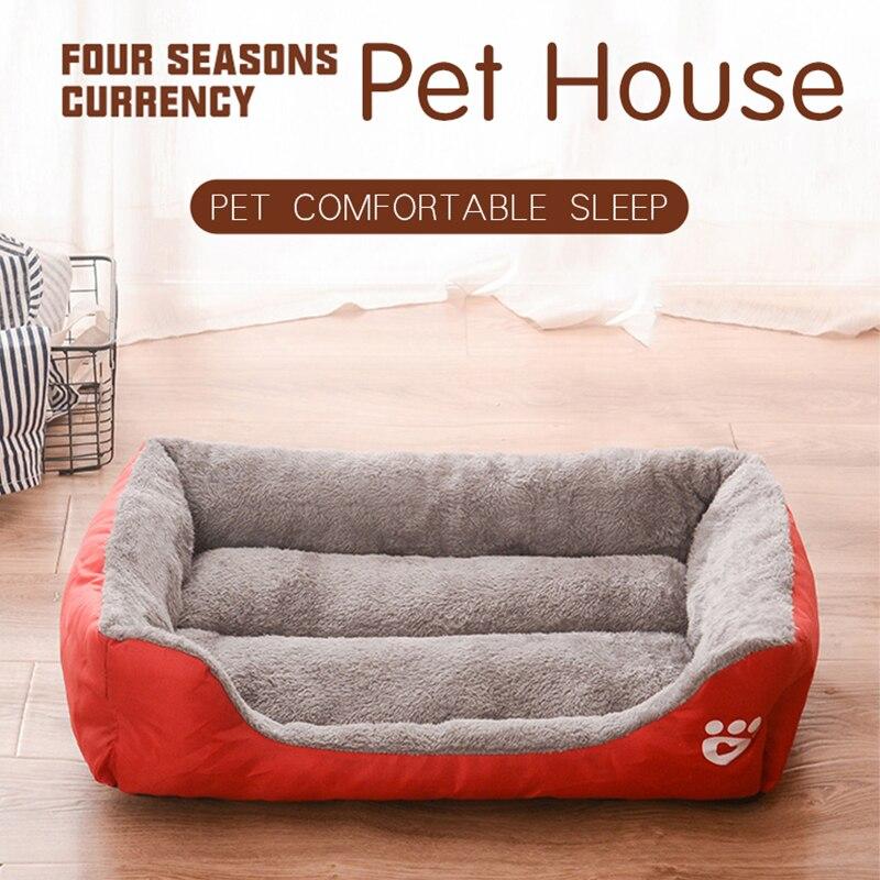 Pet Dog Bed Waterproof Cat House Puppy Kennel Super Soft Fleece Sofa