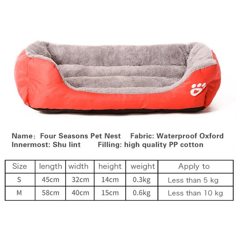 Pet Dog Bed Waterproof Cat House Puppy Kennel Super Soft Fleece Sofa