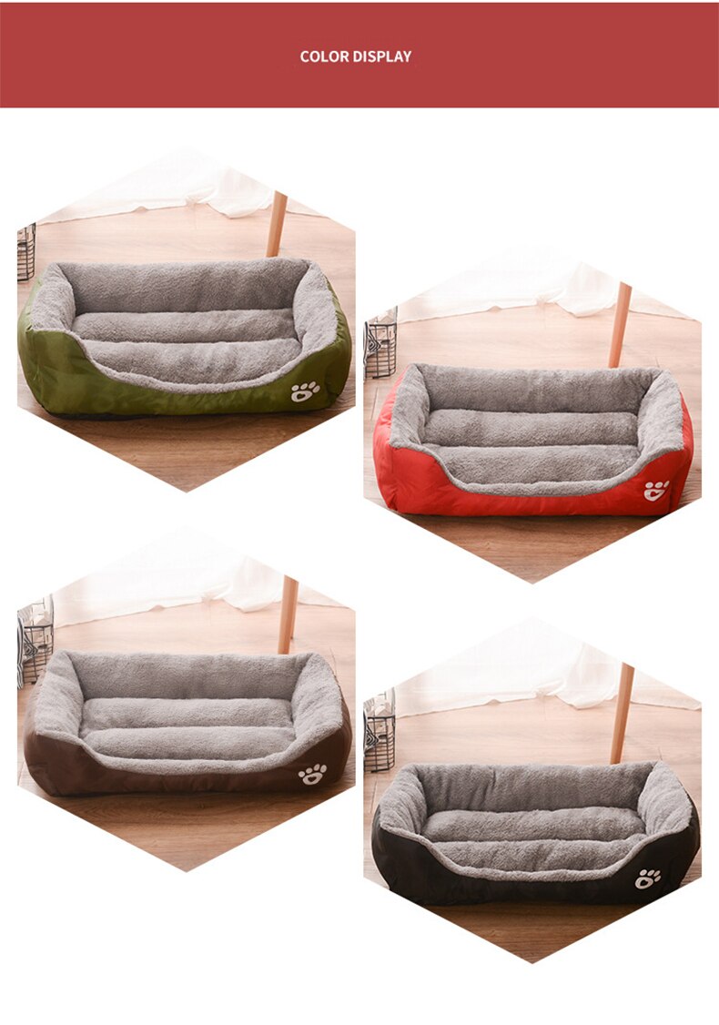 Pet Dog Bed Waterproof Cat House Puppy Kennel Super Soft Fleece Sofa