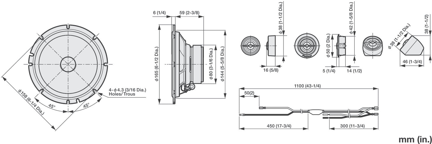 Pioneer TS-A1601C 2-way Component System (350W, 16.5cm)