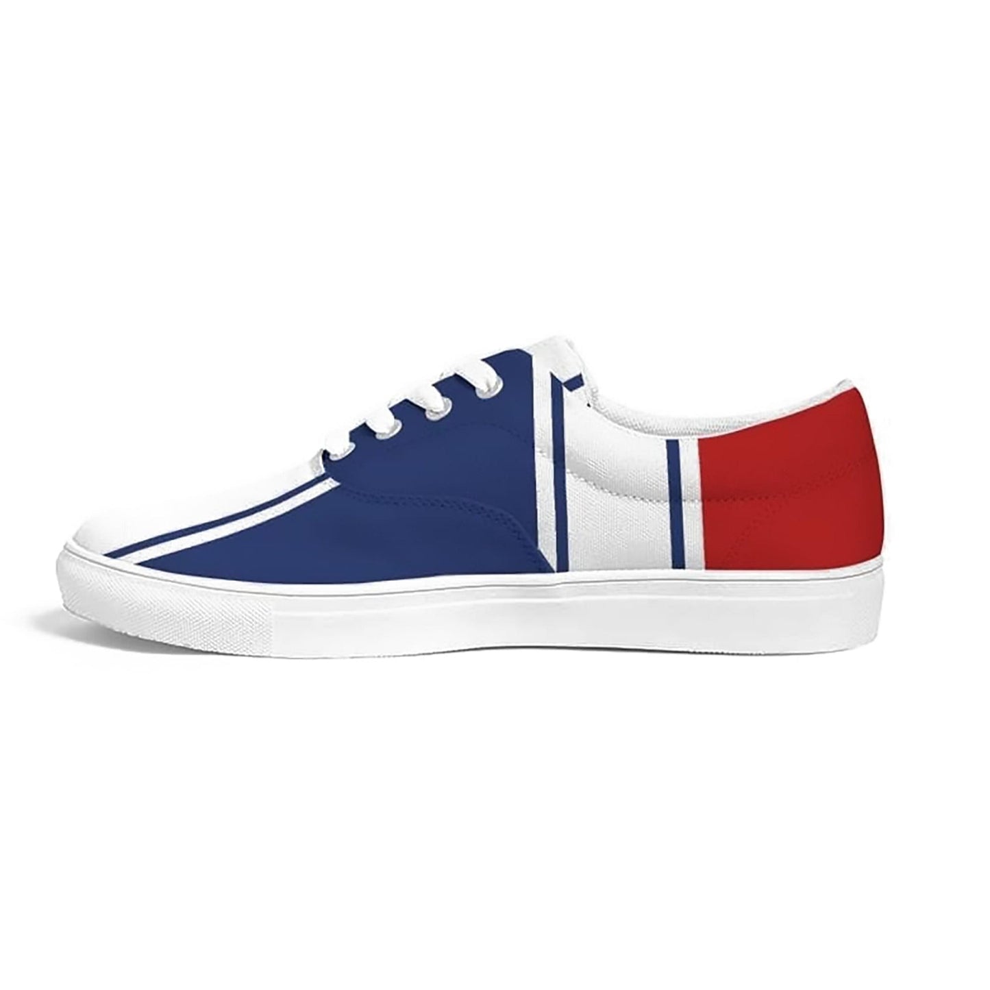 Sneakers For Men, Blue Red White Striped Print - Sports Shoes