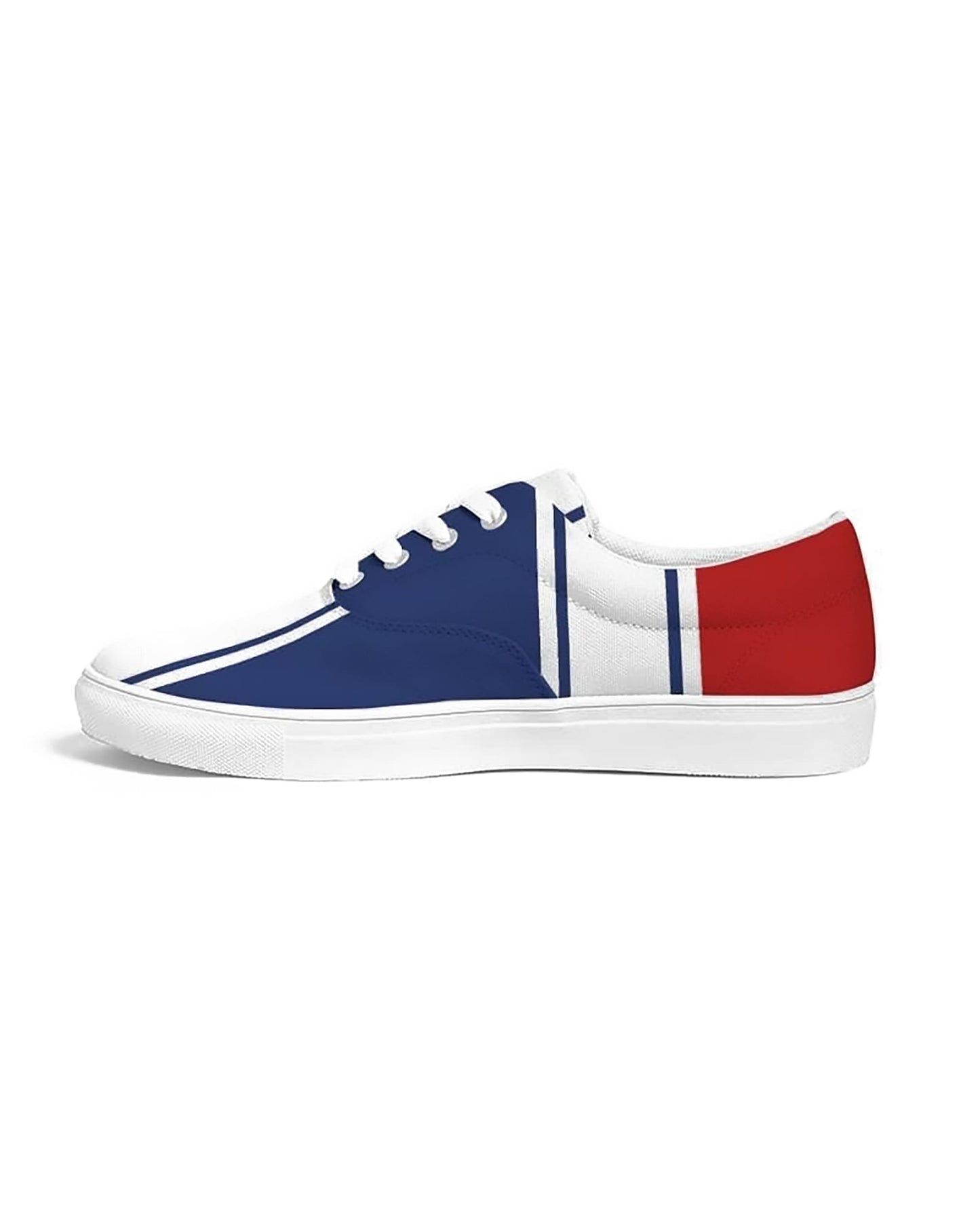 Sneakers For Men, Blue Red White Striped Print - Sports Shoes