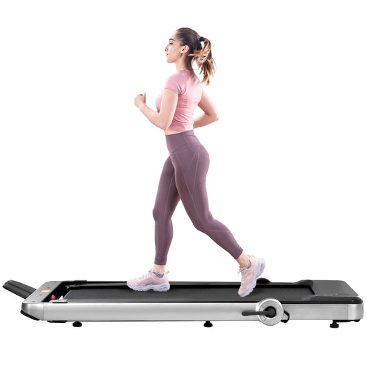 Folding Treadmill, Installation-Free Under Desk Electric Treadmill 2.5HP, with Bluetooth APP and speaker, Remote Control, Display, Walking Jogging Running Machine Fitness Equipment for Home Gym Office