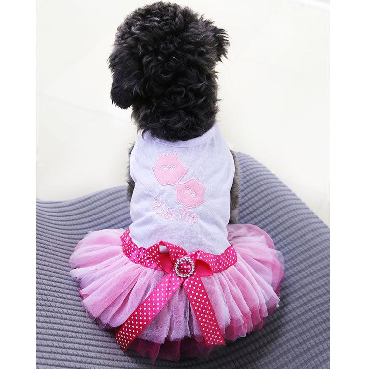 Pet Dog Lips Gauze Dress Princess Dress - Raee-Industries