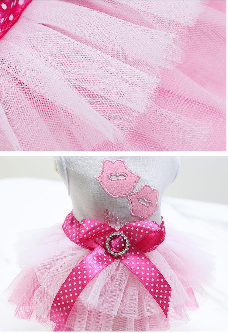 Pet Dog Lips Gauze Dress Princess Dress - Raee-Industries