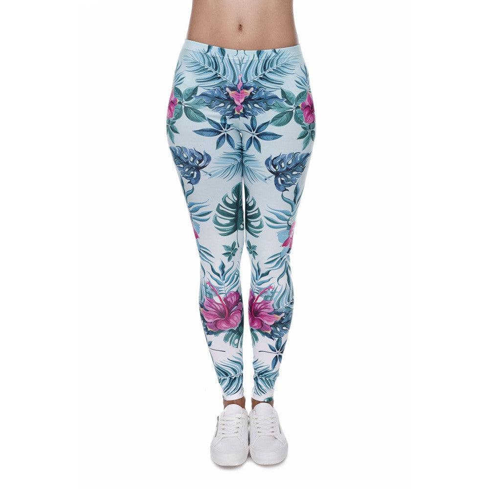 Tortoise back leaf floral cropped pants - Raee-Industries