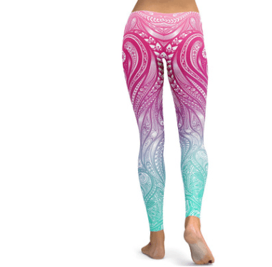 Pink+Turquoise Mandala Weave Yoga/Workout Leggings - Raee-Industries