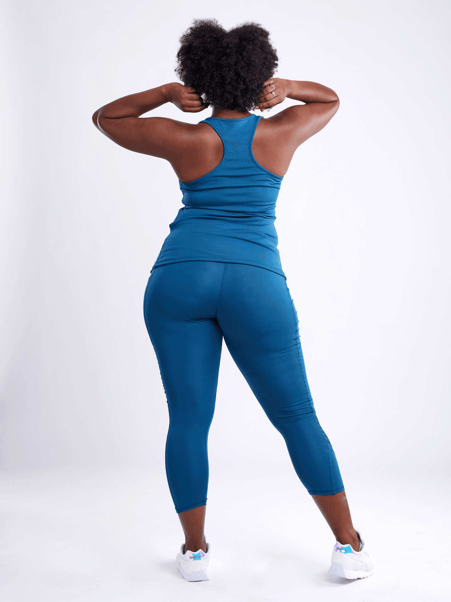 High-Waisted Pilates Leggings with Side Pockets & Mesh Panels - Raee-Industries