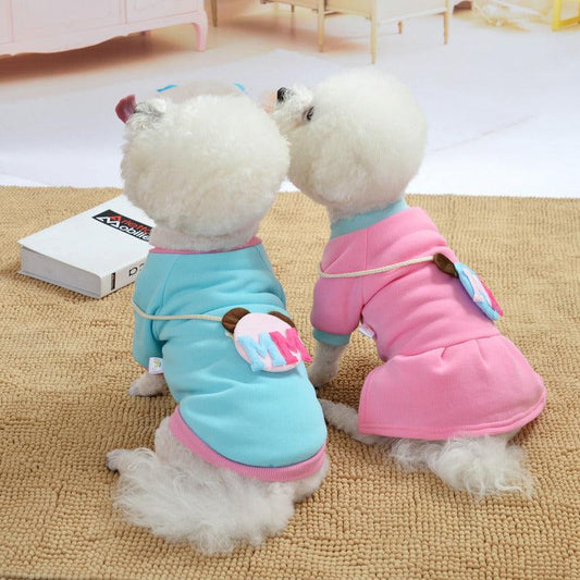 Autumn And Winter Cute Fleece Pet Dress Sweater - Raee-Industries