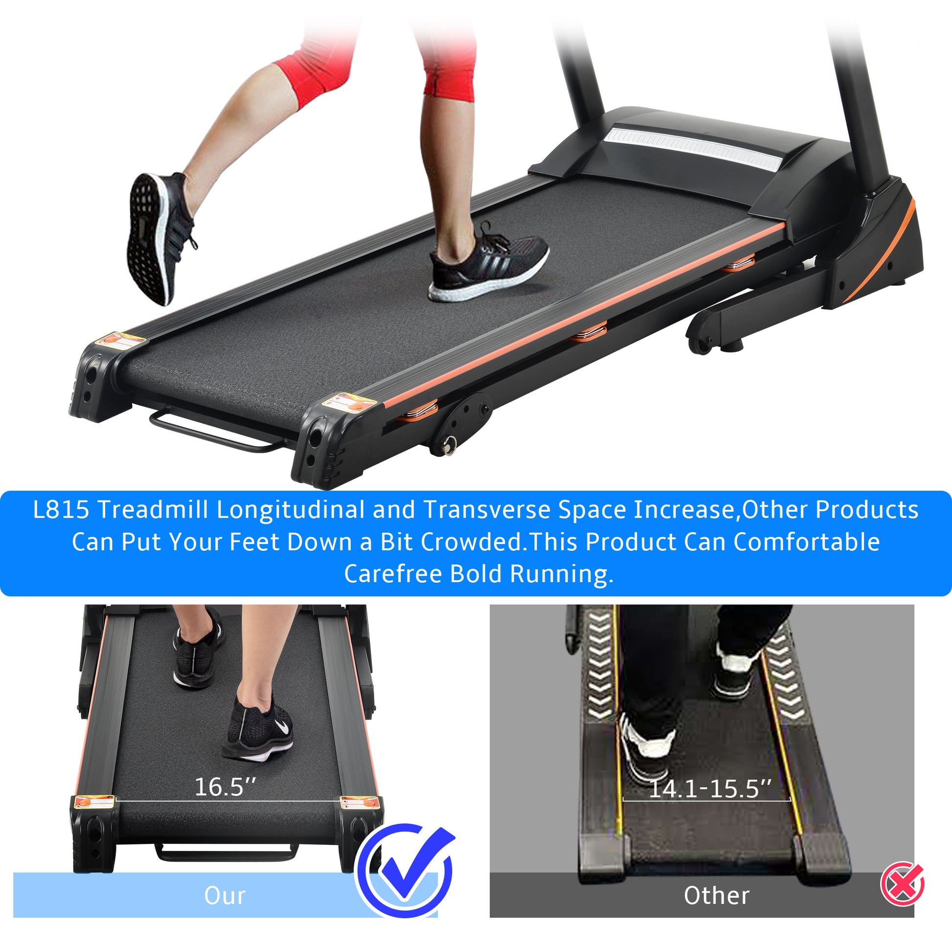 Folding treadmill machine for fitness. Raee Industries