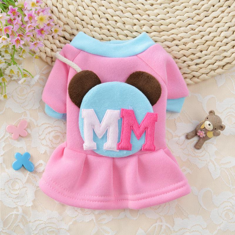 Autumn And Winter Cute Fleece Pet Dress Sweater - Raee-Industries